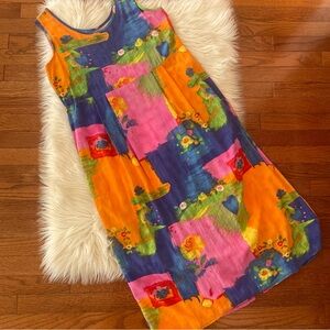 Vintage 90s Jams World Maxi Sun Dress Classic With Pockets Hippie Boho Grunge M